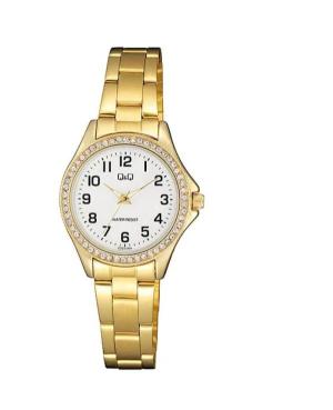 Moteriškas Klasikinis Japoniškas Kvarcinis Rodyklinis Watch Q&Q C223J004Y Balta Dial 30mm