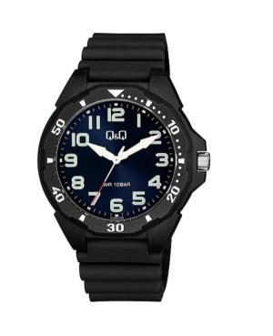Men Japan Quartz Analog Watch Q&Q VS44J004Y Blue Dial 43mm
