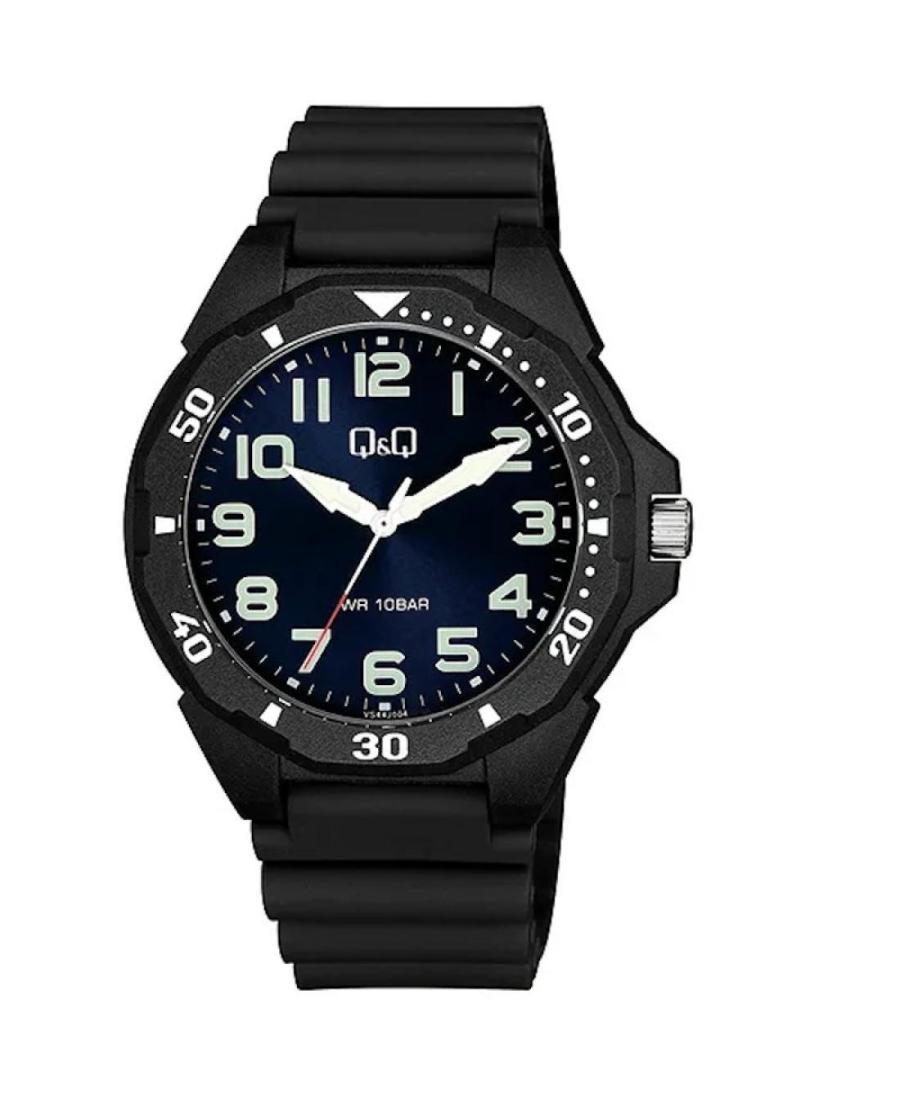 Men Japan Quartz Analog Watch Q&Q VS44J004Y Modrá Dial 43mm