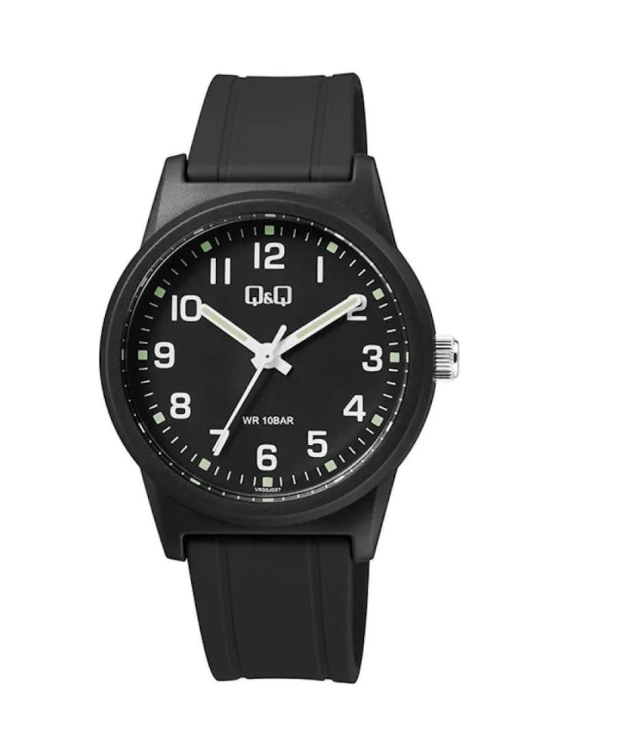 Men Japan Quartz Analog Watch Q&Q VR35J027Y Schwarz Dial 40mm