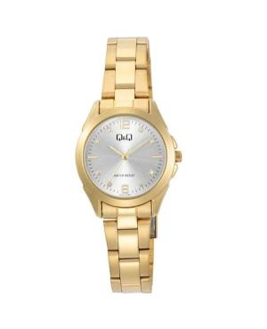 Women Klassisch Japan Quartz Analog Watch Q&Q C05A-023PY Silver Dial 28mm