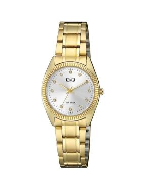 Women Klasické Japan Quartz Analog Watch Q&Q QZ65J001Y Silver Dial 30mm