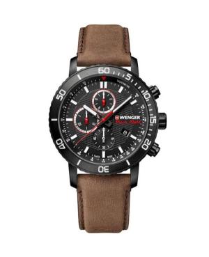 Mężczyźni klasyczny sportowy Szwajcar kwarcowy analogowe Zegarek Chronograf WENGER 01.1843.107 Czarny Wybierz 45mm