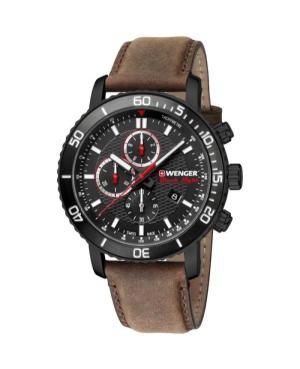 Men Sports Klassisch Swiss Quartz Analog Watch Chronograph WENGER 01.1843.107 Schwarz Dial 45mm image 3