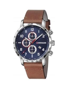 Vyriškas Klasikinis Swiss Kvarcinis Rodyklinis Watch Chronograph WENGER 01.1543.108 Mėlyna Dial 44mm image 3