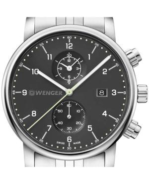 Mężczyźni klasyczny Szwajcar kwarcowy analogowe Zegarek Chronograf WENGER 01.1743.122 Czarny Wybierz 42mm image 3