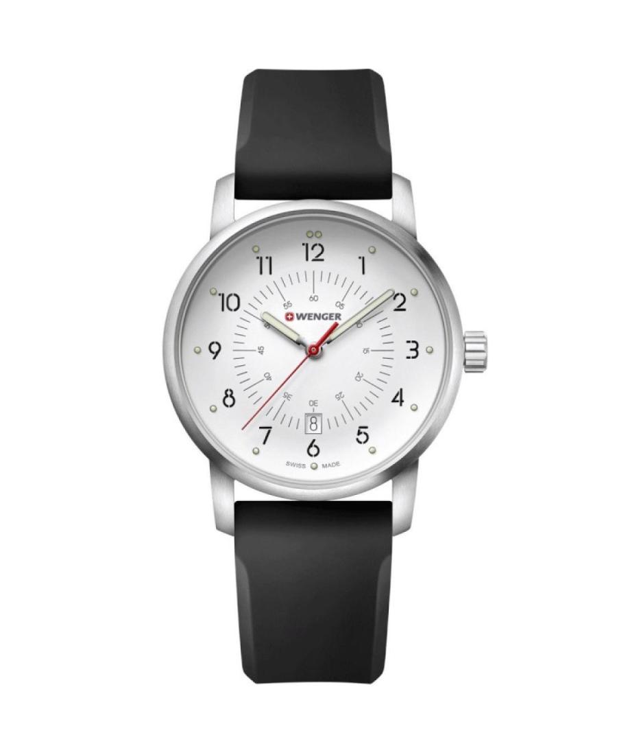 Men Klassisch Swiss Quartz Analog Watch WENGER 01.1641.113 Weiß Dial 42mm