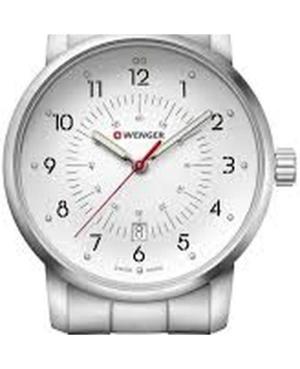 Men Klasické Swiss Quartz Analog Watch WENGER 01.1641.114 Bílá Dial 42mm