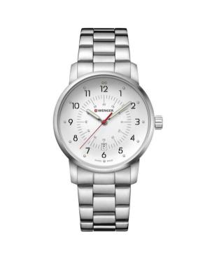 Men Classic Swiss Quartz Analog Watch WENGER 01.1641.114 White Dial 42mm