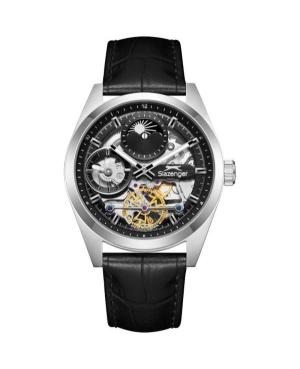 Men Klassisch Automatic Analog Watch Skeleton SLAZENGER SL.9.2559.2.01 Schwarz Dial 41.5mm