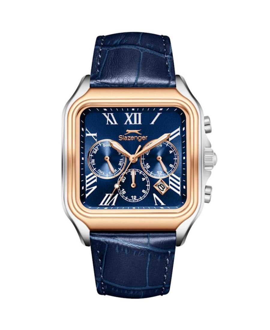 Men Klasické Quartz Analog Watch SLAZENGER SL.9.2548.2.03 Modrá Dial 40mm
