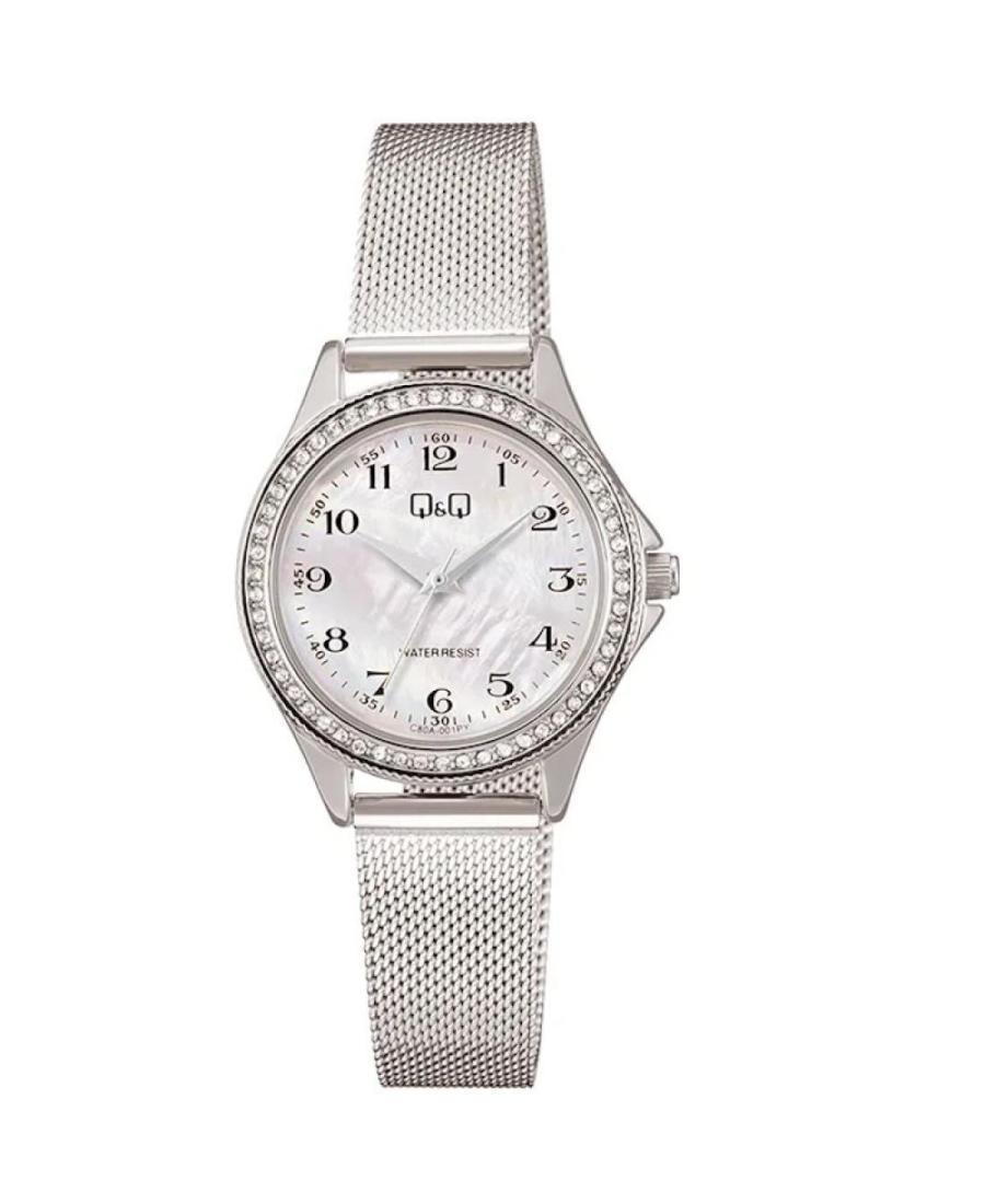 Women Fashion Classic Japan Quartz Analog Watch Q&Q C80A-001PY Mother of Pearl Dial 30mm