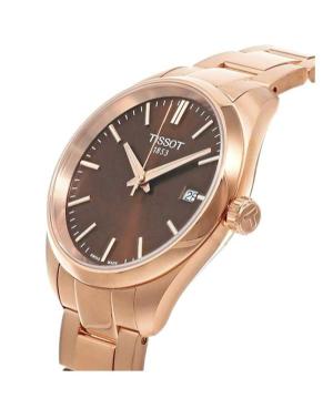 Women Klassisch Swiss Quartz Analog Watch TISSOT T150.210.33.291.00 Braun Dial 34mm image 6