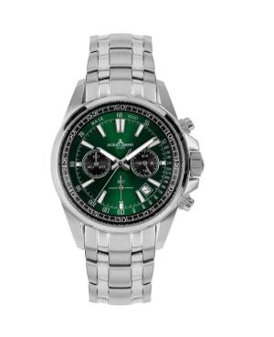 Men Classic Sports Diver Quartz Analog Watch Chronograph JACQUES LEMANS 1-2117ZD Green Dial 44mm