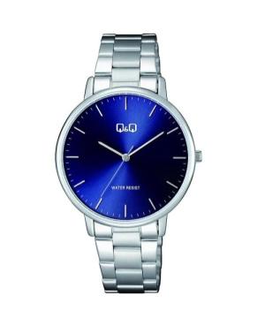 Men Classic Japan Quartz Analog Watch Q&Q C64A-003PY Blue Dial 40mm