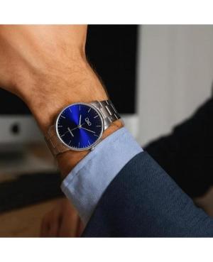 Men Klassisch Japan Quartz Analog Watch Q&Q C64A-003PY Blau Dial 40mm image 1