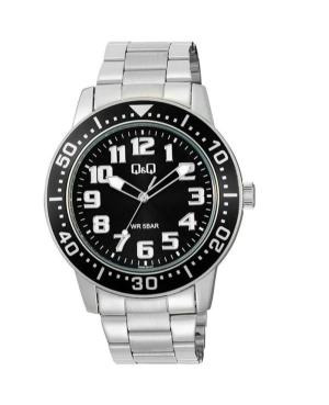 Men Klasické Japan Quartz Analog Watch Q&Q Q60B-001PY Černá Dial 45mm