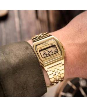Men Fashion Functional Japan Quartz Digital Watch Alarm CASIO A1000G-9EF Gold color Dial 38mm image 3