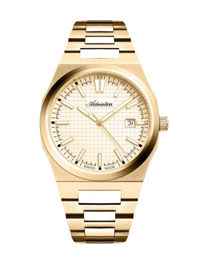Men Classic Analog Swiss Quartz Watch ADRIATICA Gold color Dial 40mm A8326.1111Q