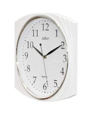 ADLER 30094 WHITE Quartz Wall Clock White Plastic Balta image 1