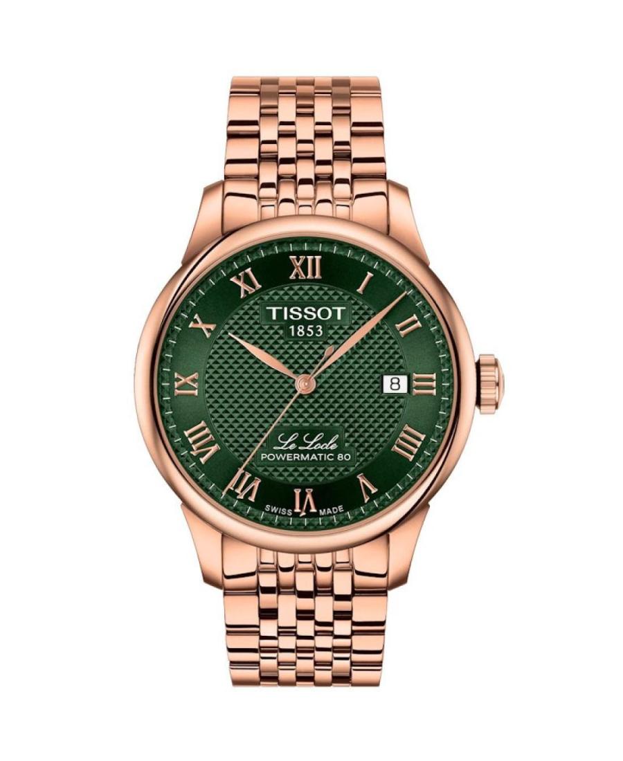 Men Klasické Luxury Swiss Automatic Analog Watch TISSOT T006.407.33.093.00 Zelená Dial 39.3mm