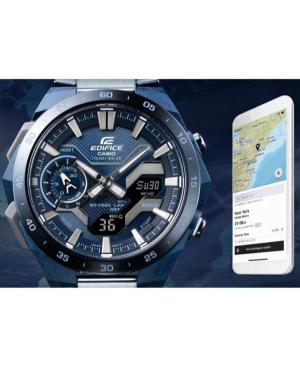 Vyriškas Su funkcijomis Klasikinis Japoniškas Elektroninis, Solar Rodyklinis Watch Timer CASIO ECB-2200CB-2AEF Mėlyna Dial 48mm image 7