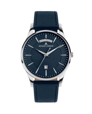 Mężczyźni klasyczny kwarcowy analogowe Zegarek JACQUES LEMANS 1-2193C Niebieska Wybierz 40mm