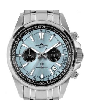 Men Classic Sports Diver Quartz Analog Watch Chronograph JACQUES LEMANS 1-2117ZB Blue Dial 44mm image 5