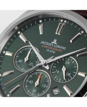 Men Sports Classic Quartz Analog Watch Chronograph JACQUES LEMANS 1-1945.1C Green Dial 42mm image 4