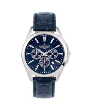 Mężczyźni klasyczny sportowy kwarcowy analogowe Zegarek Chronograf JACQUES LEMANS 1-1945.1B Niebieska Wybierz 42mm