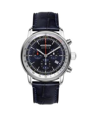 Men Classic Quartz Analog Watch Chronograph ZEPPELIN 8888-3 Black Dial 42mm