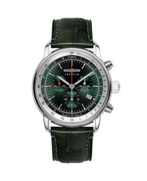 Men Classic Quartz Analog Watch Chronograph ZEPPELIN 8888-4 Green Dial 42mm