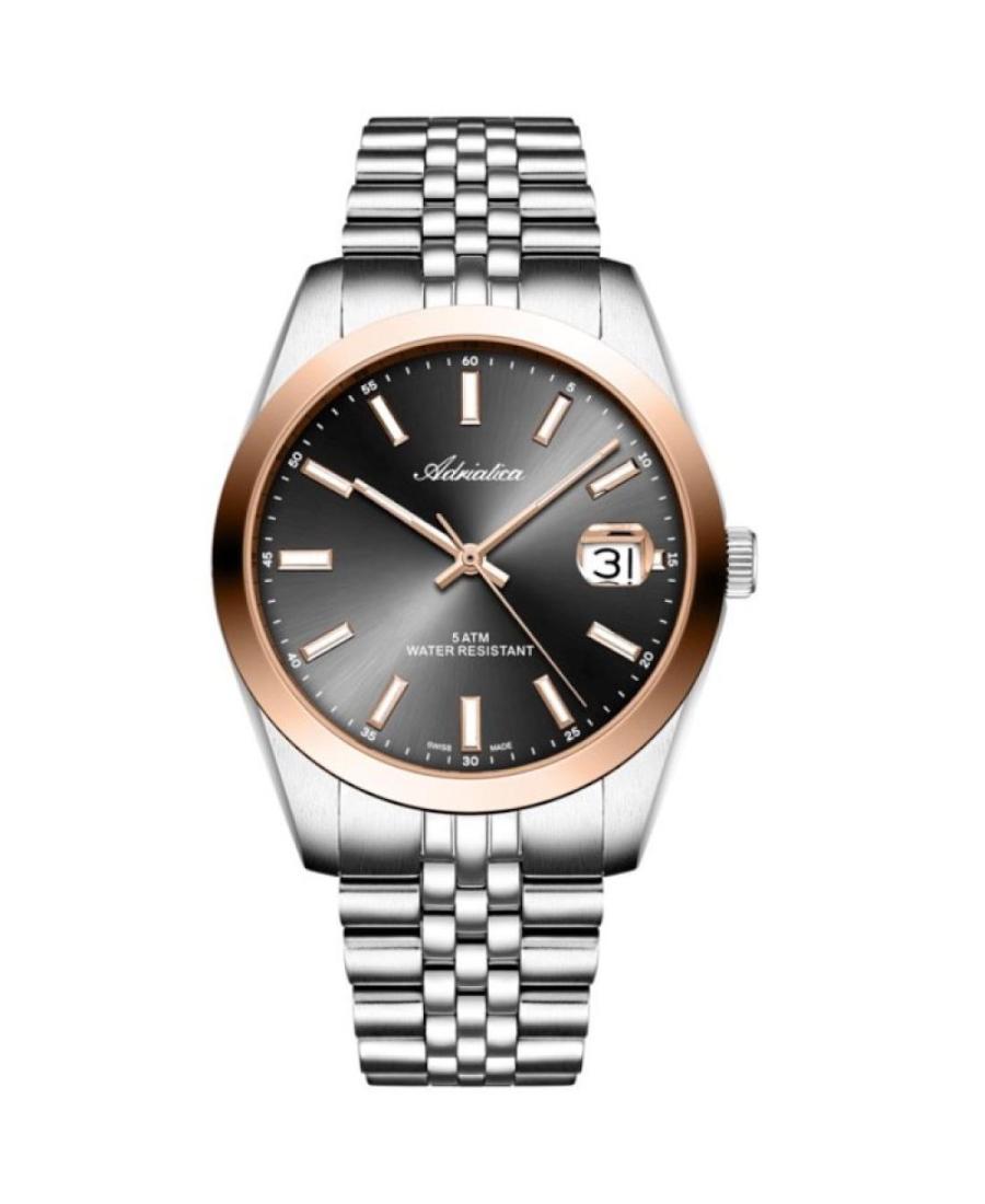 Men Classic Analog Klasické Swiss Quartz Watch ADRIATICA Černá Dial A1299.R117Q