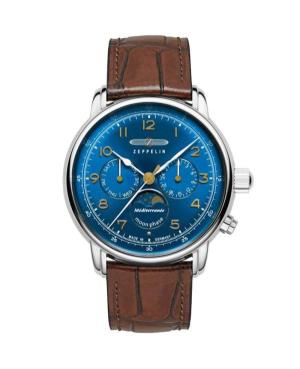 Men Classic Quartz Analog Watch ZEPPELIN 9636-3 Blue Dial 40mm