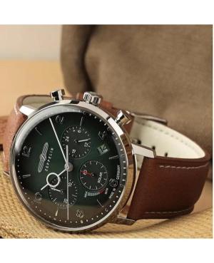Men Classic Eco-Drive Analog Watch Chronograph ZEPPELIN 8086-4_N Green Dial 41mm image 1