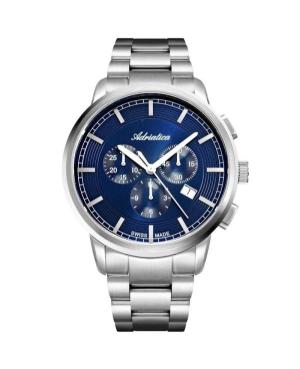 Men Classic Analog Swiss Quartz Watch Chronograph ADRIATICA Blue Dial A8307.5115CH