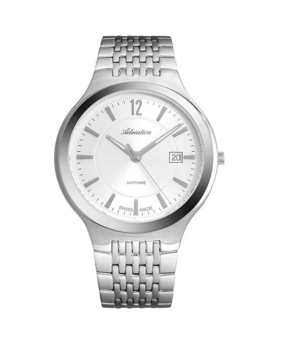 Vyriškas Classic Analog Klasikinis Swiss Kvarcinis Watch ADRIATICA Sidabras Dial 42mm A8296.5153Q