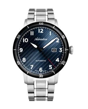 Men Classic Analog Swiss Automatic Watch ADRIATICA Modrá Dial 45mm A8383.4125A