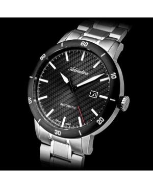 Mężczyźni Classic Analog Szwajcar automatyczny Zegarek ADRIATICA Czarny Wybierz 45mm A8383.4114A image 6