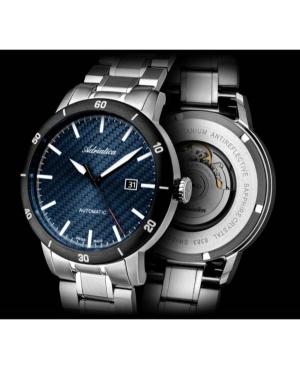 Mężczyźni Classic Analog Szwajcar automatyczny Zegarek ADRIATICA Niebieska Wybierz 45mm A8383.4115A image 8