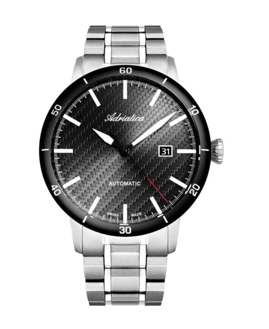 Men Classic Analog Swiss Automatic Watch ADRIATICA Schwarz Dial 45mm A8383.4116A