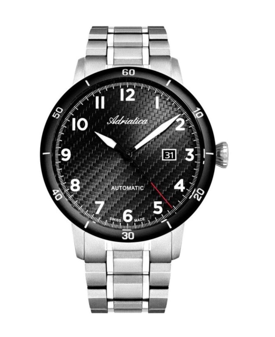 Mężczyźni Classic Analog Szwajcar automatyczny Zegarek ADRIATICA Czarny Wybierz 45mm A8383.4124A