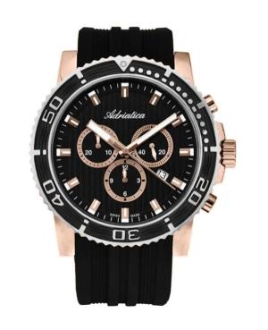 Men Classic Analog Swiss Quartz Watch Chronograph ADRIATICA Černá Dial 48mm A1127.R214CH