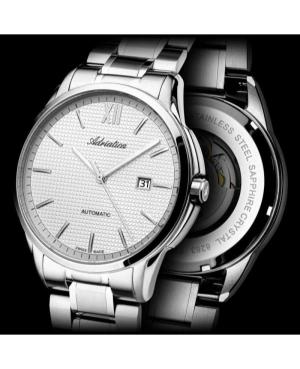 Men Classic Analog Swiss Automatic Watch ADRIATICA Silver Dial 45mm A8283.5163A image 8