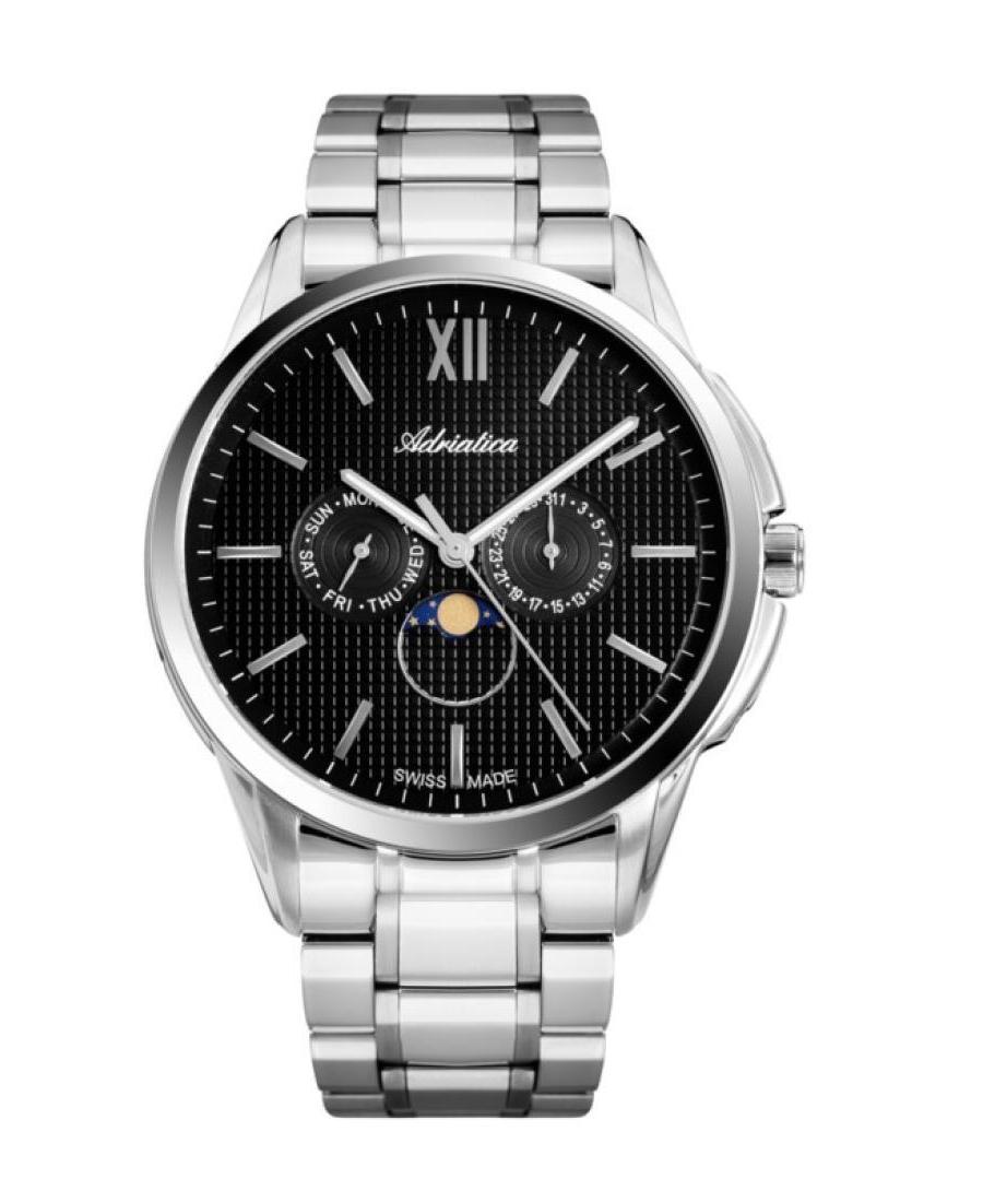 Men Classic Analog Swiss Quartz Watch ADRIATICA Černá Dial 45mm A8283.5164QF