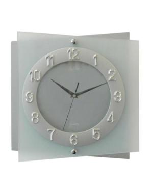 ADLER 21115SIL Quartz Wall Clock Glass Silver color Drewno Szkło Kolor srebrny