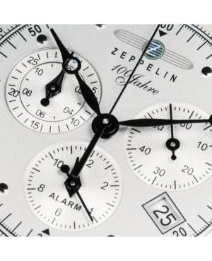 Men Klasické Quartz Analog Watch Chronograph ZEPPELIN 7680MB-1 Silver Dial 42mm image 6