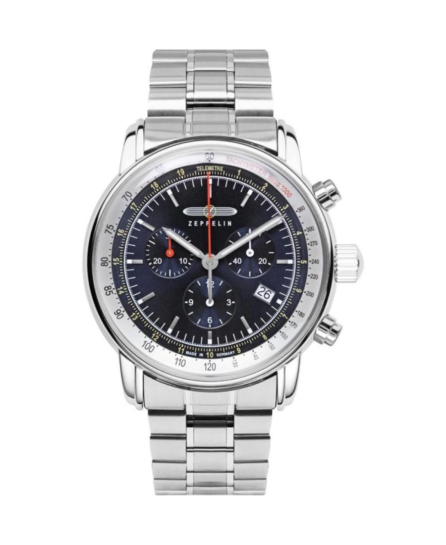 Men Klassisch Quartz Analog Watch Chronograph ZEPPELIN 8888MB-3 Blau Dial 42mm