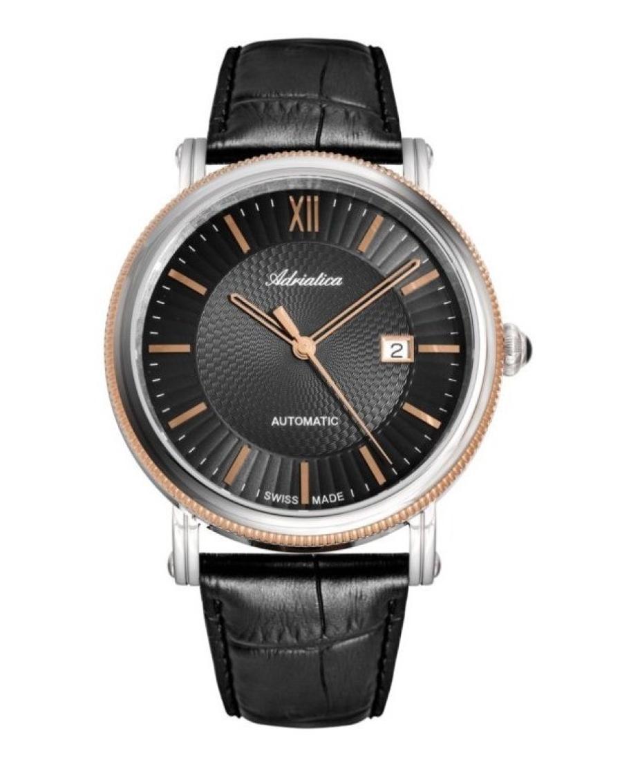 Men Classic Analog Swiss Automatic Watch ADRIATICA Schwarz Dial 44mm A8272.R264A