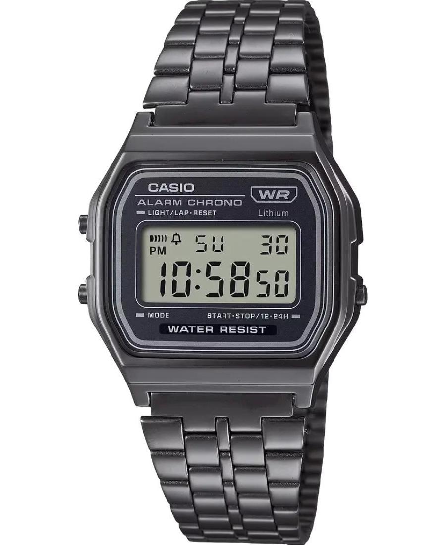 Women Functional Japan Quartz Digital Watch Alarm CASIO A158WETB-1AEF Silver color Dial 33mm